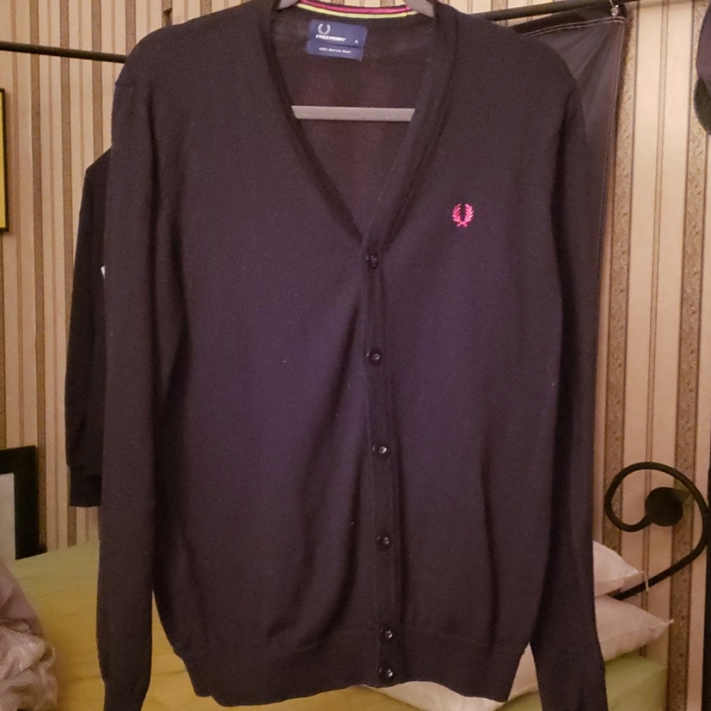 100% merino wool Fred Perry cardigan